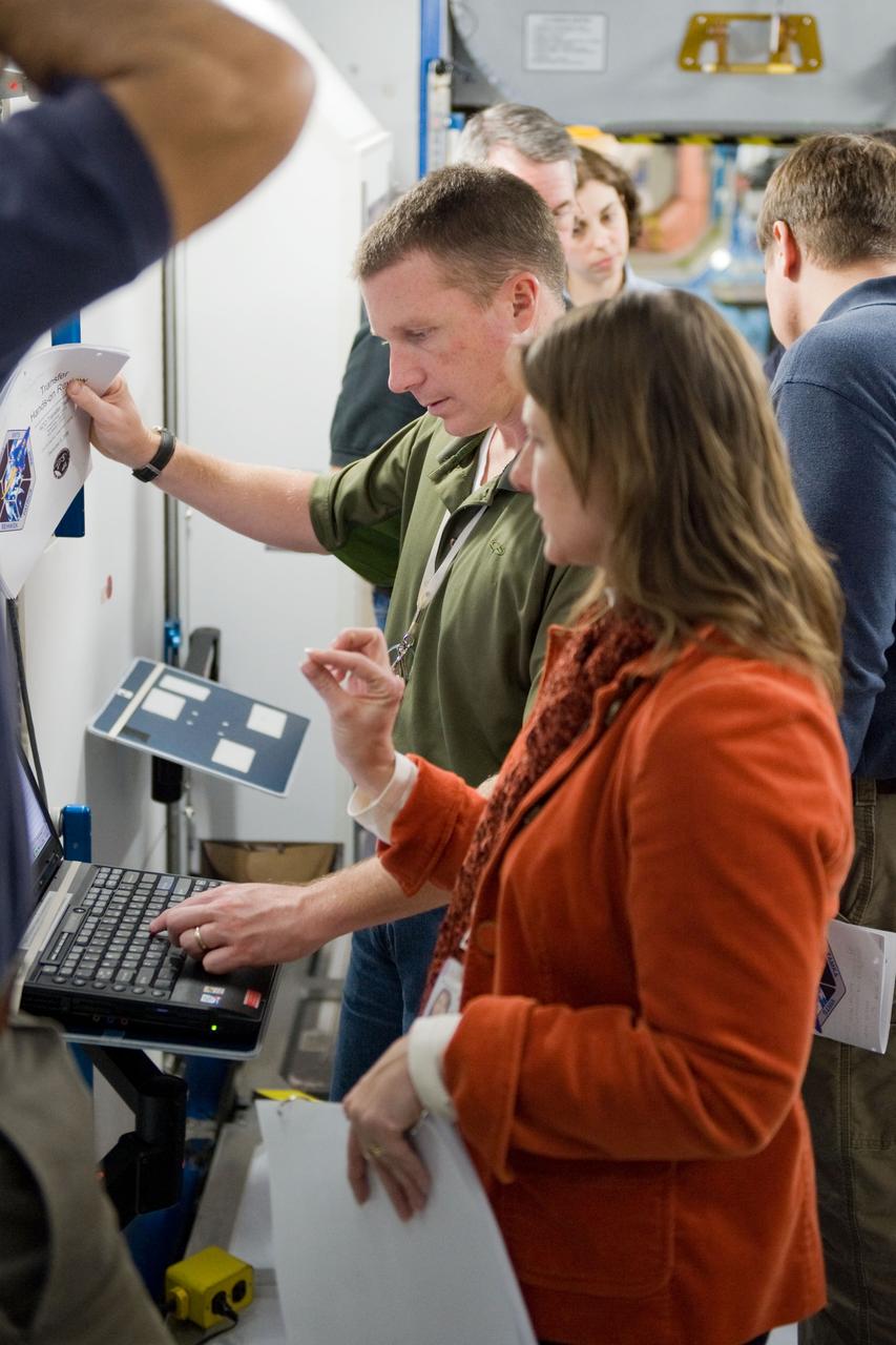JSC2009-E-258428 (8 Dec. 2009) --- Astronaut Terry Virts, STS-130 pilot, participates in a training session in an International Space Station mock-up/trainer in the Space Vehicle Mock-up Facility at NASA's Johnson Space Center.