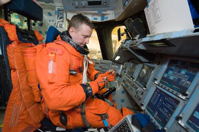 NASA image: STS-132 crerw during their bailout training in CCTII