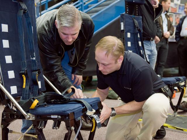 NASA image: STS-134 crew training in CCT-II during their HAB/EQ PROC training. 