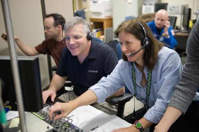NASA image: STS-134 crew and Expedition 24/25 crew member Shannon Walker 