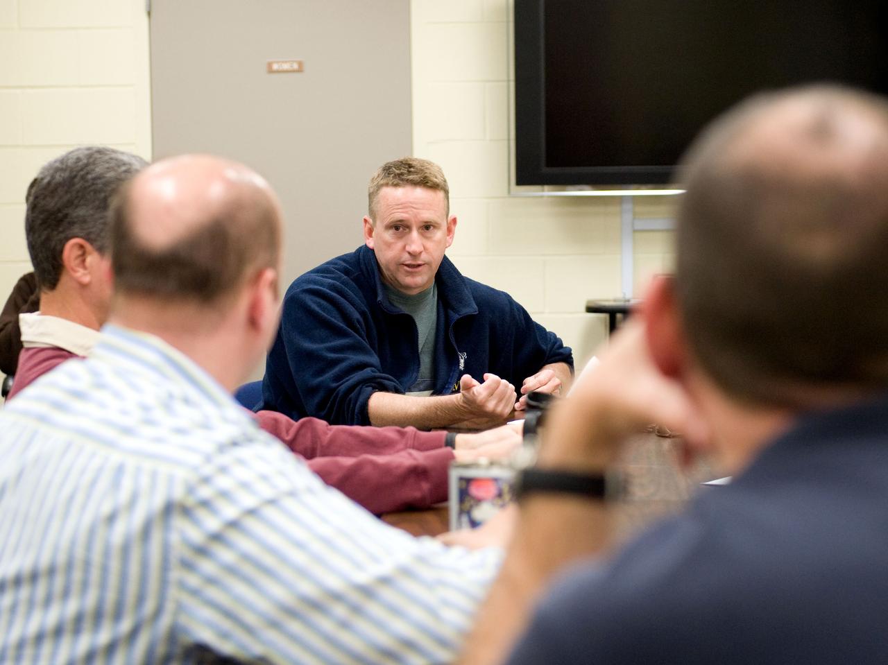 JSC2010-E-051980 (8 April 2010) --- NASA astronaut Ken Ham, STS-132 commander, is pictured during an ingress/egress training session in the Space Vehicle Mock-up Facility at NASA's Johnson Space Center.