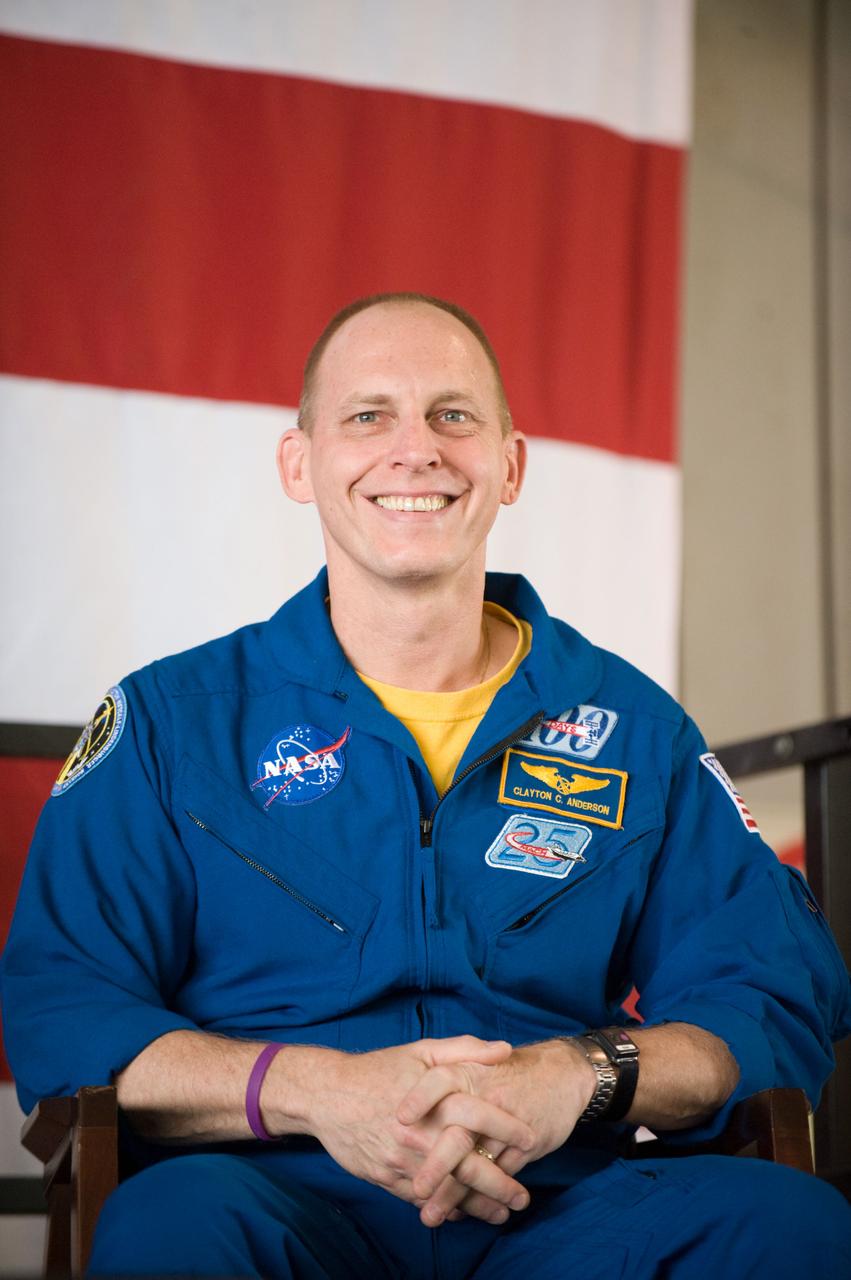JSC2010-E-055377 (21 April 2010) --- NASA astronaut Clayton Anderson, STS-131 mission specialist, is pictured during the STS-131 crew return ceremony on April 21, 2010 at Ellington Field near NASA?s Johnson Space Center.