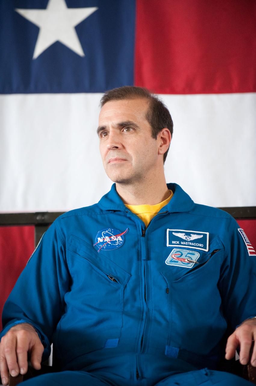 JSC2010-E-055378 (21 April 2010) --- NASA astronaut Rick Mastracchio, STS-131 mission specialist, is pictured during the STS-131 crew return ceremony on April 21, 2010 at Ellington Field near NASA?s Johnson Space Center.