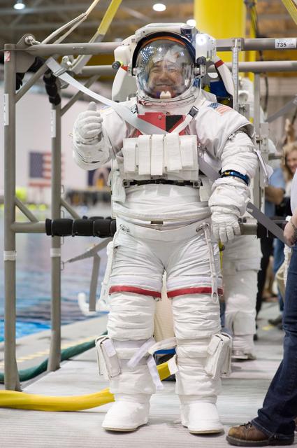 NASA image: Satoshi Furukawa and Aki Hoshide during their EVA Skills 4 training at the NBL 