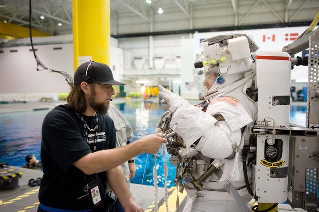 NASA image: Satoshi Furukawa and Aki Hoshide during their EVA Skills 4 training at the NBL 