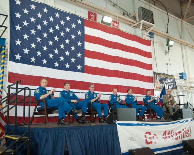NASA image: STS-132 crew return ceremony at Ellington Field - Hangar 276