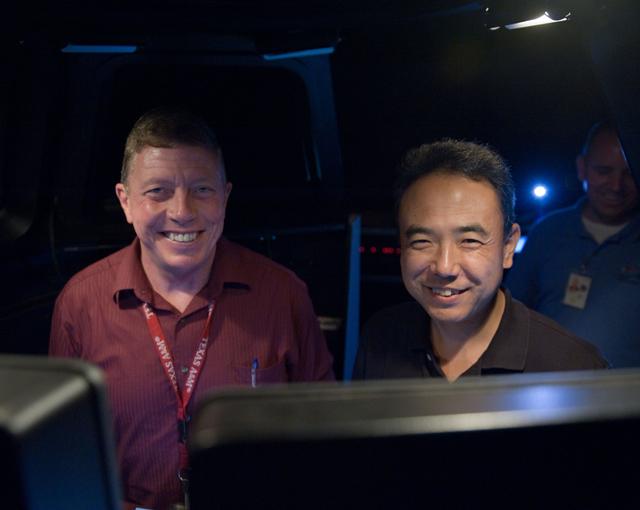 NASA image: Satoshi Furukawa during FF RNDZ ADV1 training in the ISS cupola trainer in the SES dome.  
