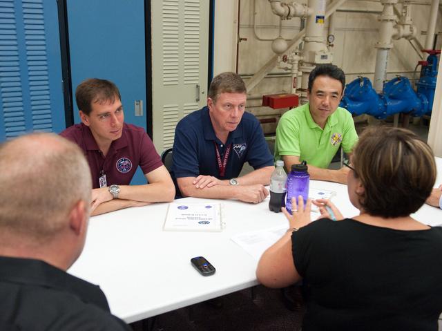 NASA image: Expedition 28 crew members Mike Fossum, Satoshi Furukawa, Sergei Volkov