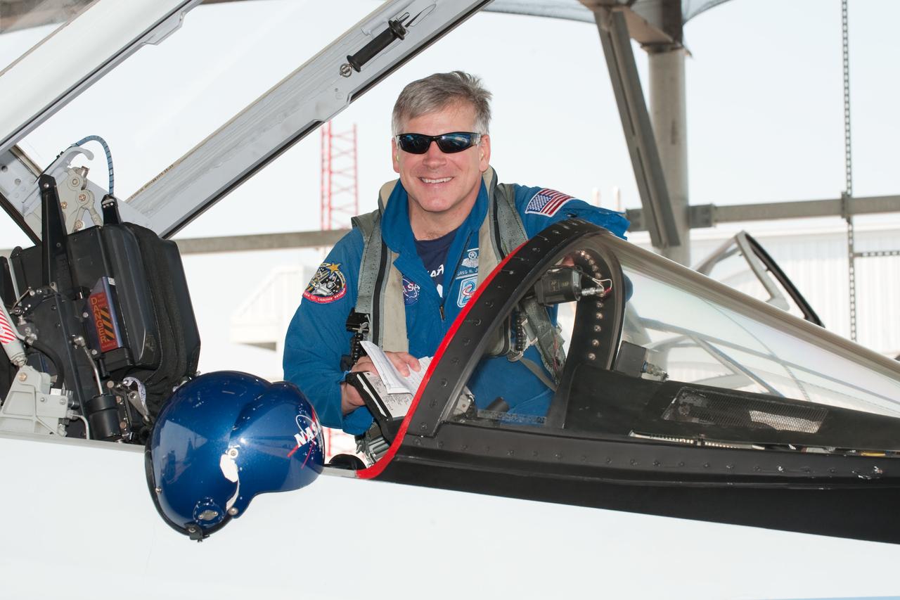 JSC2010-E-119546 (25 Aug. 2010) --- NASA astronaut Gregory H. Johnson, STS-134 pilot, prepares for a flight in a NASA T-38 trainer jet at Ellington Field near NASA's Johnson Space Center. Photo credit: NASA or National Aeronautics and Space Administration