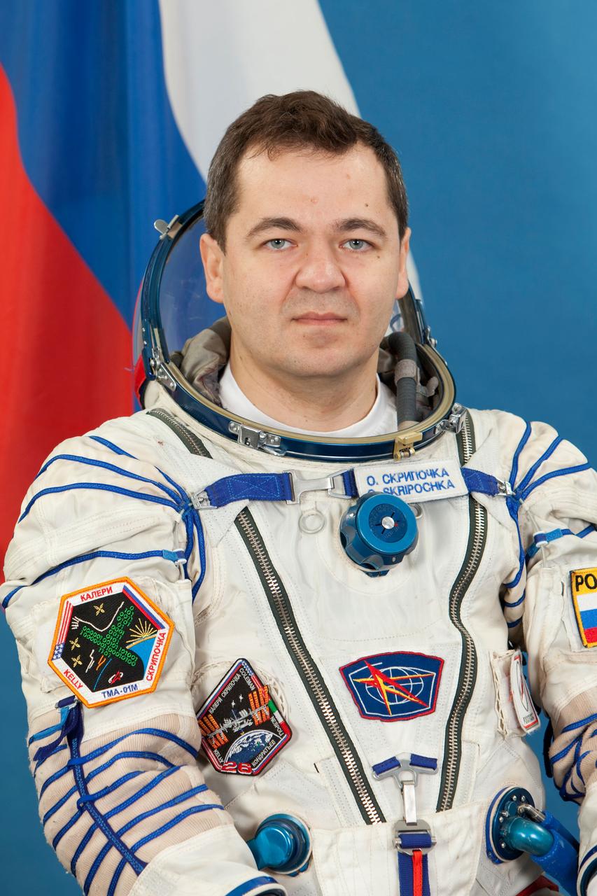 JSC2010-E-124005 (August 2010) --- Russian cosmonaut Oleg Skripochka, Expedition 25/26 flight engineer, attired in a Russian Sokol launch and entry suit, takes a break from training in Star City, Russia to pose for a portrait. Photo credit: Gagarin Cosmonaut Training Center