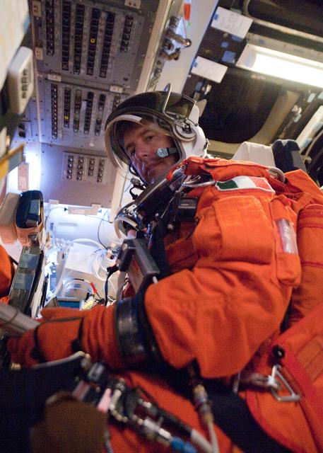 NASA image: STS-134 crew training in fixed based simulator