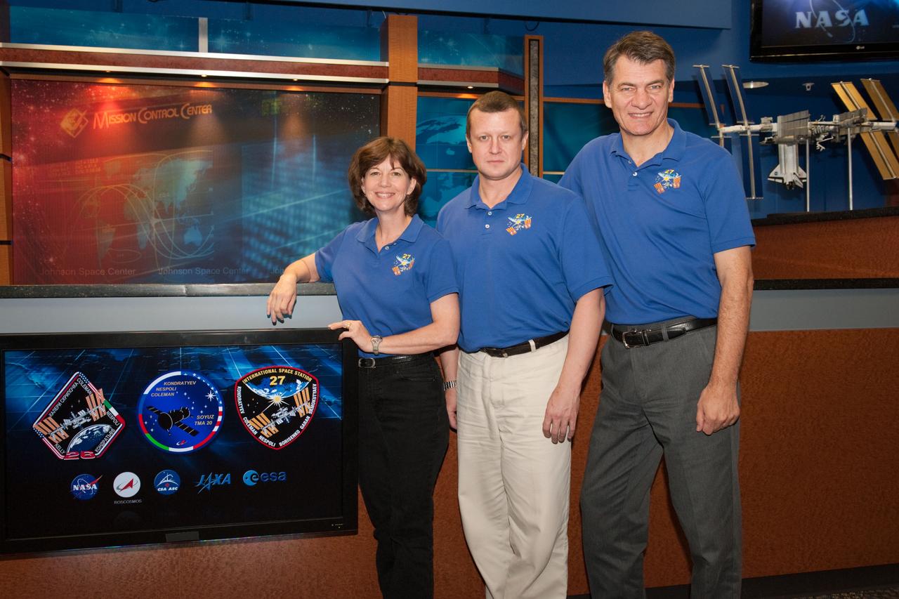 Date: 9-15-10 Location: Bldg 2N, Press Conf. Room Subject: Media ops session for Expedition 26/27 press conference. Photographer: Lauren Harnett