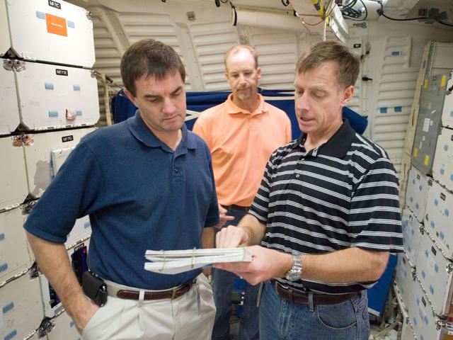 NASA image: STS-135 (335) crew during Water Ops training with instructor Rob Tomaro  