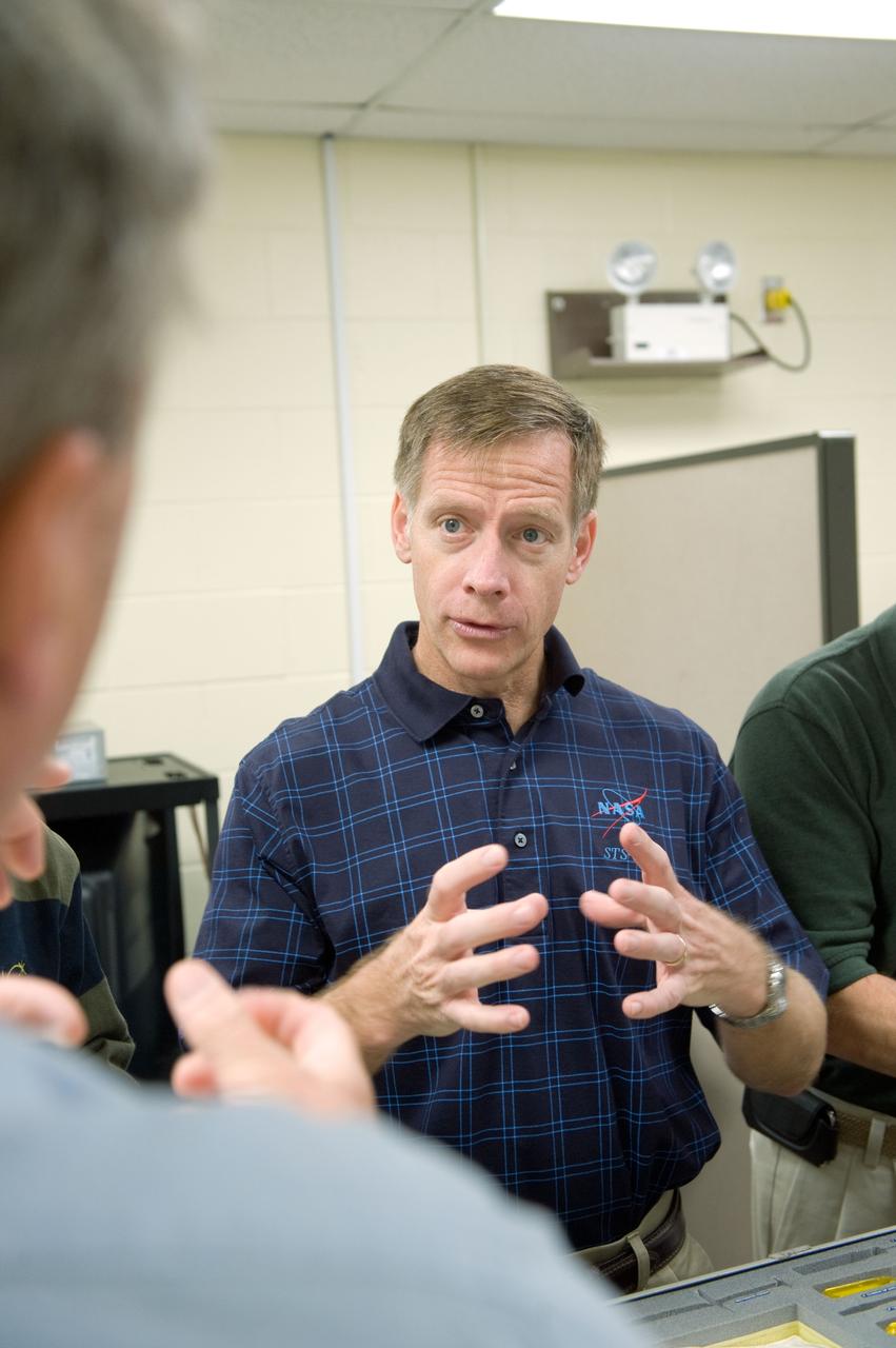 JSC2010-E-183218 (3 Nov. 2010) --- NASA astronaut Chris Ferguson, STS-135 commander, is pictured during a tools and repair kits training session in the Space Vehicle Mock-up Facility at NASA's Johnson Space Center. STS-135 is planned to be the final mission of the space shuttle program. Photo credit: NASA or National Aeronautics and Space Administration