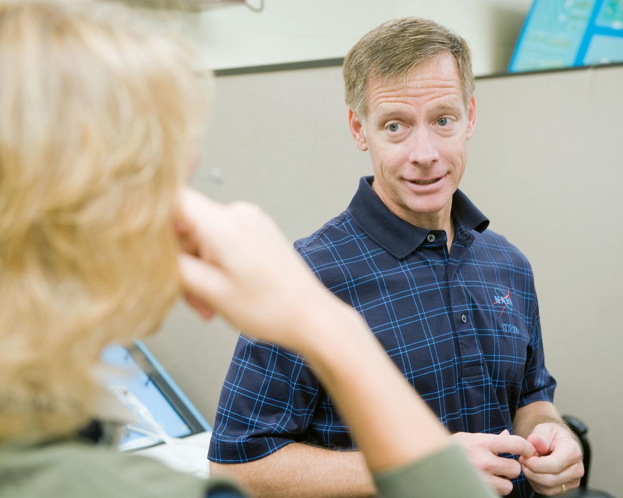 JSC2010-E-183222 (3 Nov. 2010) --- NASA astronaut Chris Ferguson, STS-135 commander, is pictured during a tools and repair kits training session in the Space Vehicle Mock-up Facility at NASA's Johnson Space Center. STS-135 is planned to be the final mission of the space shuttle program. Photo credit: NASA or National Aeronautics and Space Administration