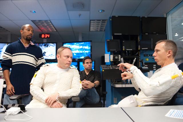 NASA image: STS-134 crew members Mike Fincke and Greg Chamitoff