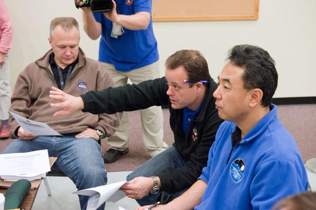 NASA image: Expedition 27, Expedition 28 and STS-135 during joint ISS/STS Emergency Scenarios training.    