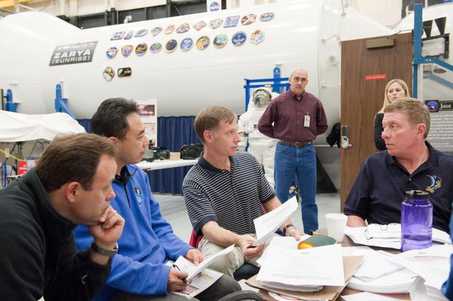 NASA image: Expedition 27, Expedition 28 and STS-135 during joint ISS/STS Emergency Scenarios training.    