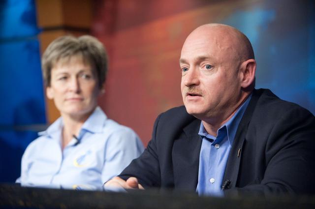 NASA image: STS-134 press conference with Mark Kelly