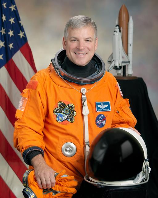 NASA image: Official Astronaut Portrait of Greg Johnson in ACES suit