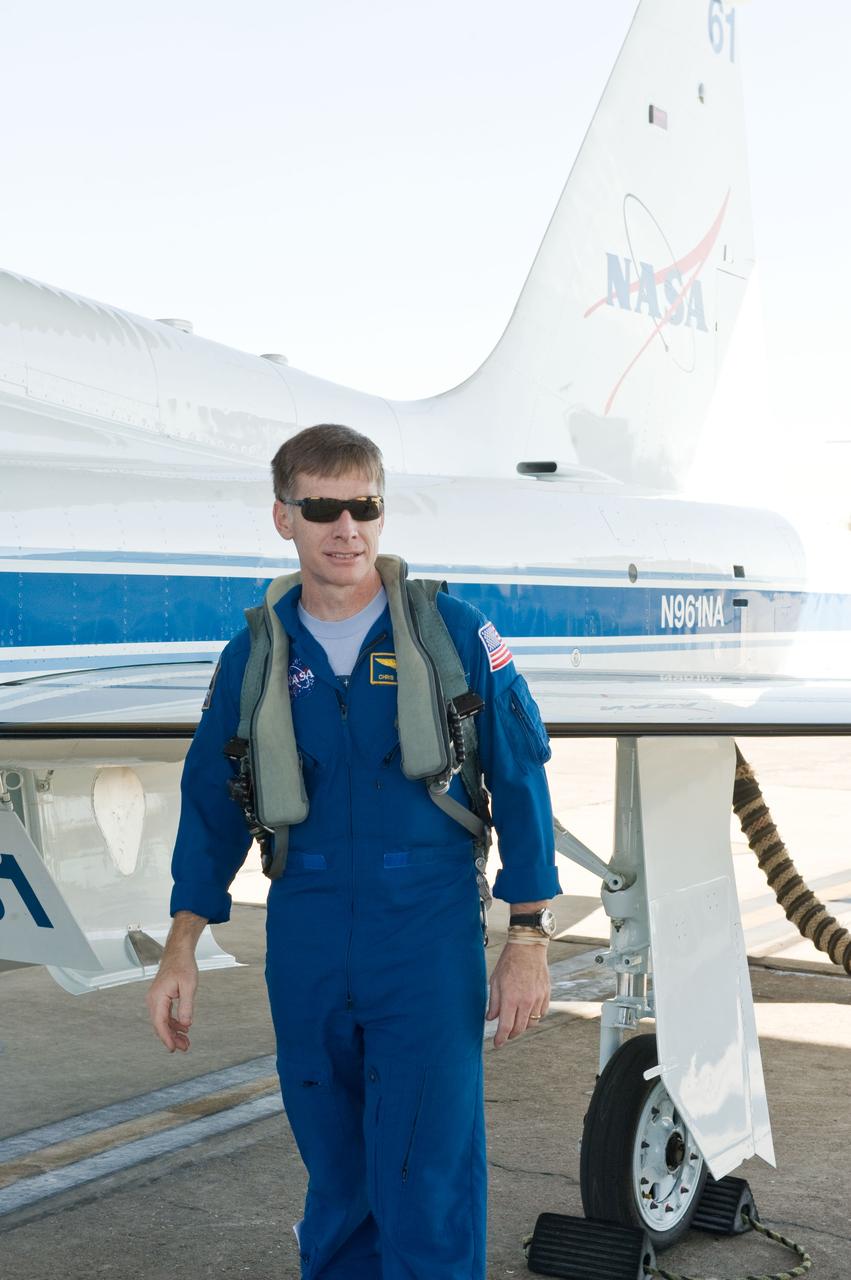 JSC2011-E-024197 (1 March 2011) --- NASA astronaut Chris Ferguson, STS-135 commander, prepares for a flight in a NASA T-38 trainer jet at Ellington Field near NASA's Johnson Space Center. Photo credit: NASA or National Aeronautics and Space Administration