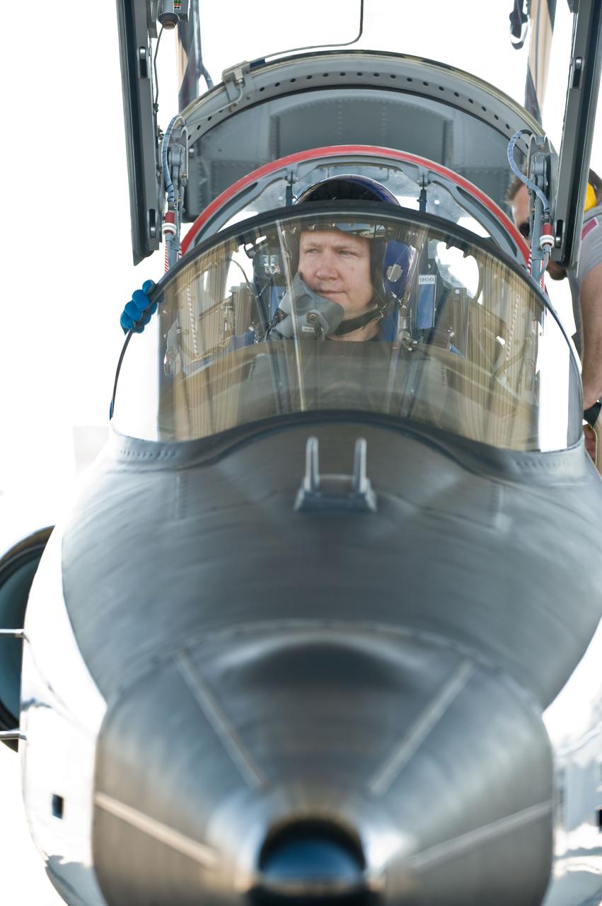 JSC2011-E-024216 (1 March 2011) --- NASA astronaut Doug Hurley, STS-135 pilot, prepares for a flight in a NASA T-38 trainer jet at Ellington Field near NASA's Johnson Space Center. Photo credit: NASA or National Aeronautics and Space Administration