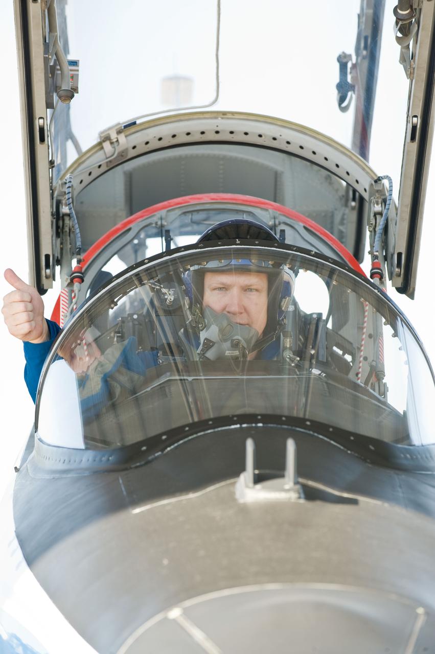JSC2011-E-024224 (1 March 2011) --- NASA astronaut Doug Hurley, STS-135 pilot, prepares for a flight in a NASA T-38 trainer jet at Ellington Field near NASA's Johnson Space Center. Photo credit: NASA or National Aeronautics and Space Administration