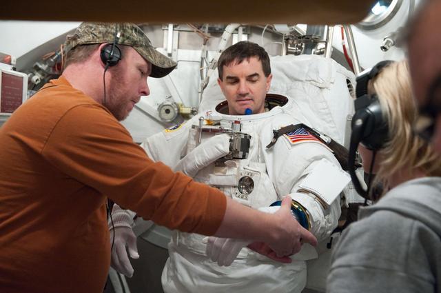 NASA image: SSATA Crew Training and EMU Verification for STS-135 astronaut Rex Walheim    