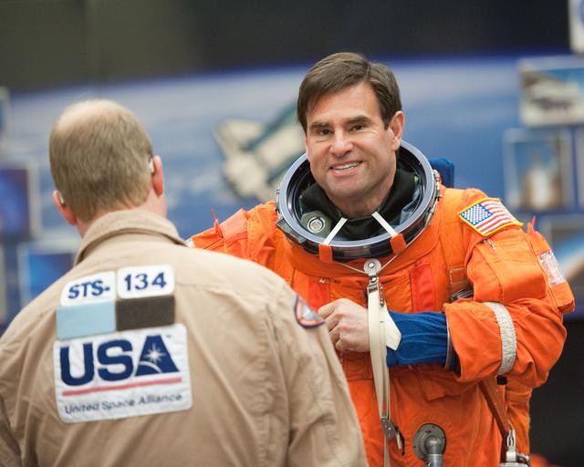 NASA image: STS-134 crew during CCTII Prelaunch Ingress/Egress 91020 training     