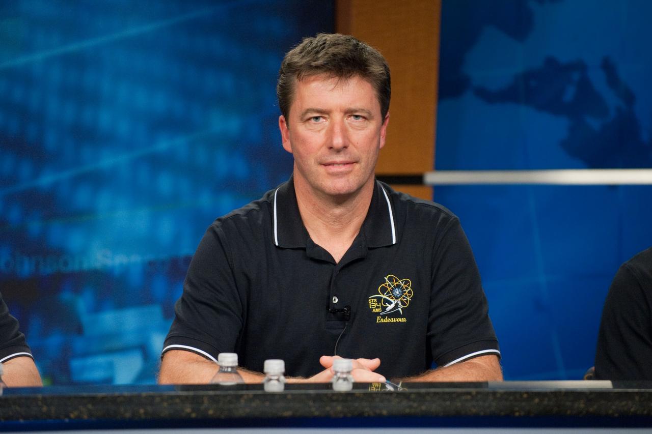 JSC2011-E-028491 (24 March 2011) --- European Space Agency astronaut Roberto Vittori, STS-134 mission specialist, fields a question from a reporter during a preflight press conference at NASA's Johnson Space Center. Photo credit: NASA or National Aeronautics and Space Administration