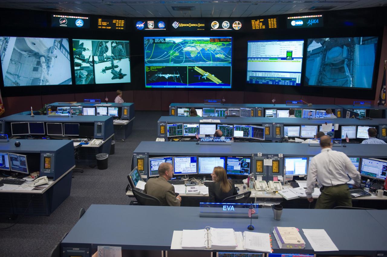 JSC2011-E-046932 (19 May 2011) --- An overall view of the space station flight control room in the Mission Control Center at NASA's Johnson Space Center photographed during STS-134/ULF-6 flight day four activities. Photo credit: NASA