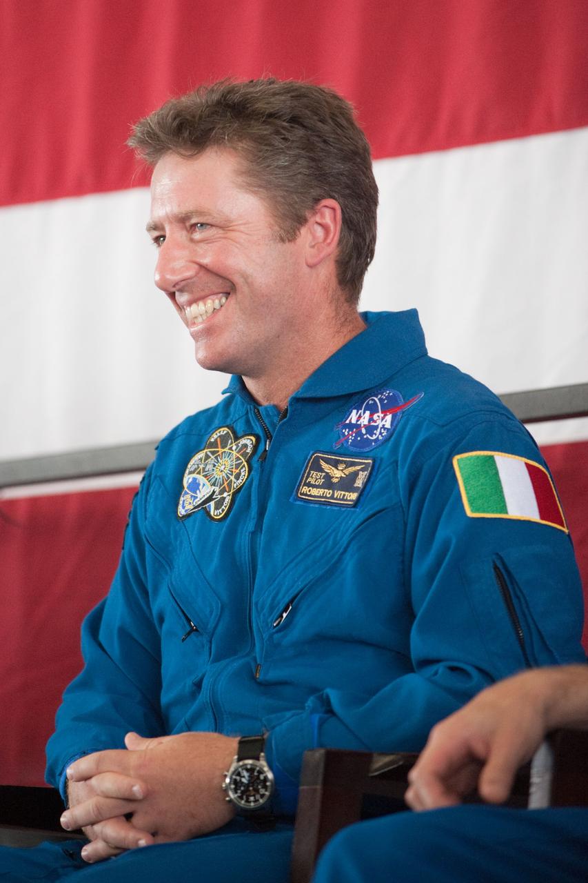 JSC2011-E-050706 (2 June 2011) --- European Space Agency astronaut Roberto Vittori, STS-134 mission specialist, is pictured during the STS-134 crew return ceremony on June 2, 2011 at Ellington Field near NASA's Johnson Space Center. Photo credit: NASA