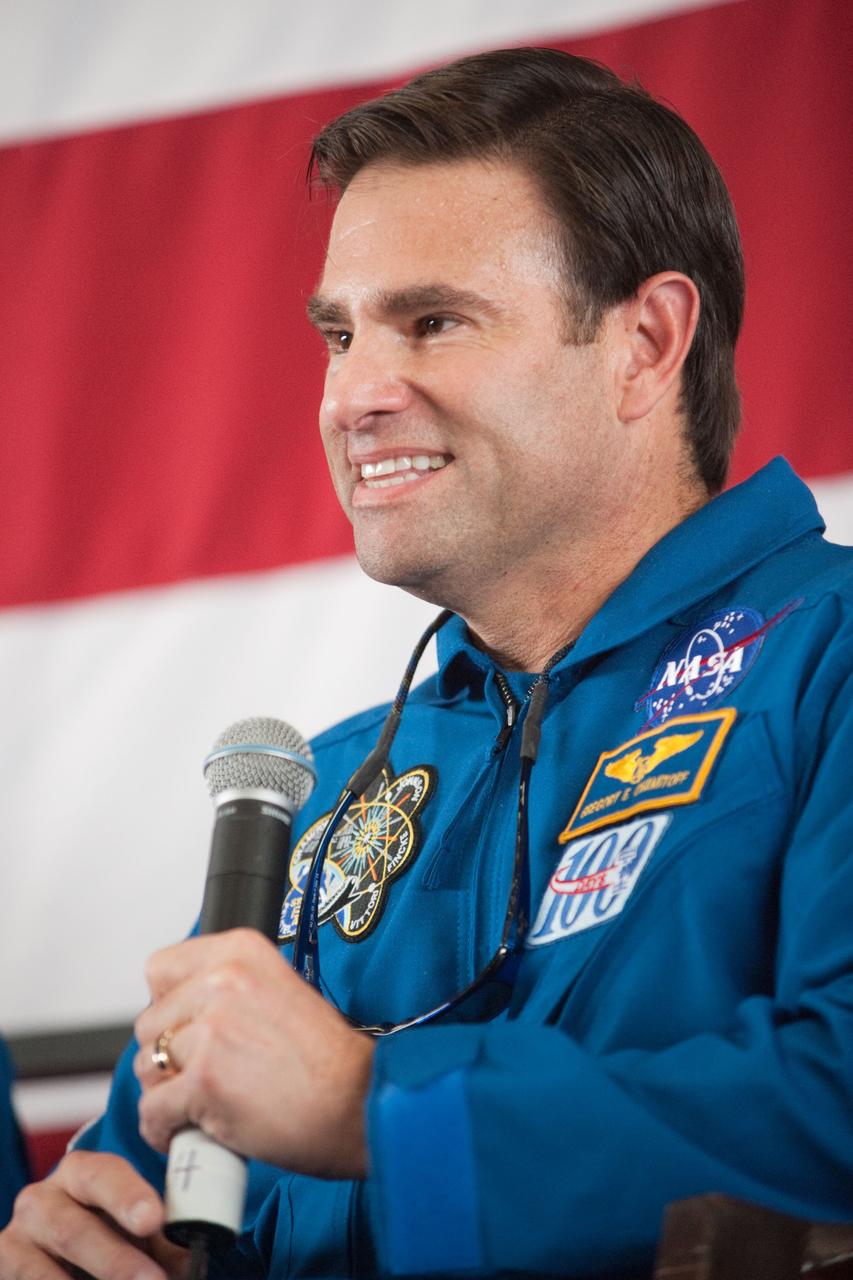 JSC2011-E-050711 (2 June 2011) --- NASA astronaut Greg Chamitoff, STS-134 mission specialist, is pictured during the STS-134 crew return ceremony on June 2, 2011 at Ellington Field near NASA's Johnson Space Center. Photo credit: NASA