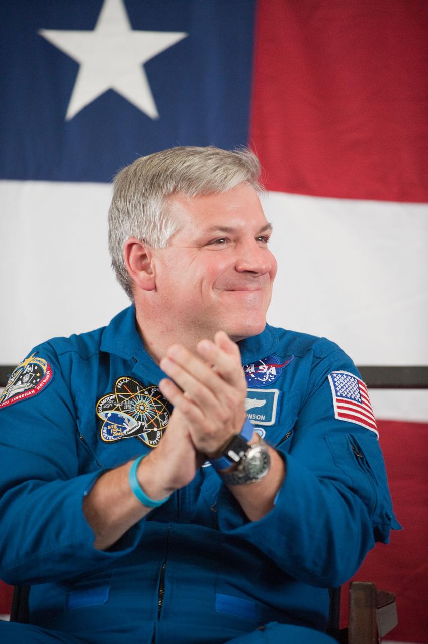 JSC2011-E-050735 (2 June 2011) --- NASA astronaut Greg H. Johnson, STS-134 pilot, is pictured during the STS-134 crew return ceremony on June 2, 2011 at Ellington Field near NASA's Johnson Space Center. Photo credit: NASA