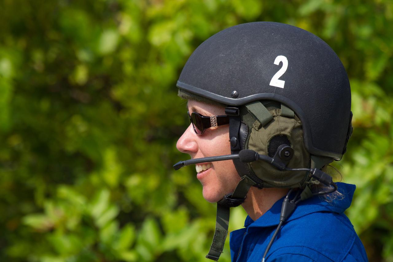 JSC2011-E-059632 (21 June 2011) --- NASA astronaut Sandy Magnus, STS-135 mission specialist, participates in safety training in the M113 personnel carrier during the Terminal Countdown Demonstration Test (TCDT) at NASA?s Kennedy Space Center on June 21, 2011. TCDT serves as the prelaunch countdown rehearsal for the final space shuttle mission, which is scheduled for launch on July 8. The M113 would be used in the event of an emergency at the pad forcing the crew to evacuate. Photo credit: NASA Photo/Houston Chronicle, Smiley N. Pool