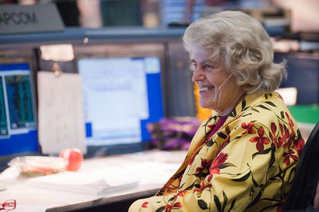 NASA image: STS-135 Flight Controllers on Console. Orbit 3