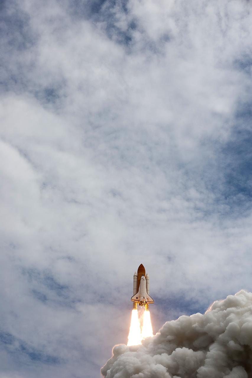JSC2011-E-067609 (8 July 2011) --- The space shuttle Atlantis launches for the STS-135 mission to the International Space Station in the final mission of the Space Shuttle Program at NASA?s Kennedy Space Center in Florida. Liftoff was at 11:29 a.m. (EDT) on July 8, 2011. Onboard are NASA astronauts Chris Ferguson, STS-135 commander; Doug Hurley, pilot; Sandy Magnus and Rex Walheim, both mission specialists. Photo credit: NASA Photo/Houston Chronicle, Smiley N. Pool