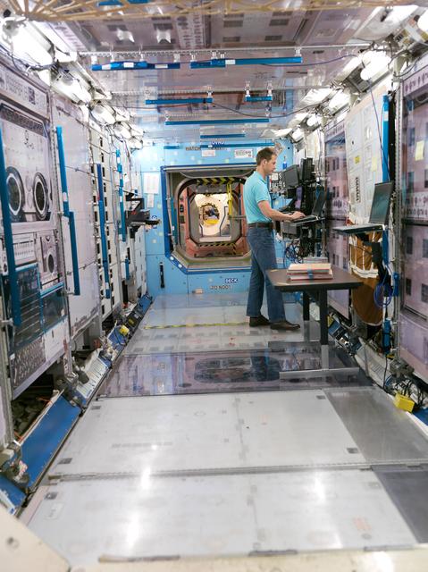 NASA image: Space Center Houston wall display project. Expedition 33 Soyuz crew