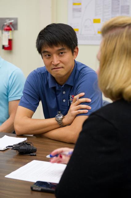 NASA image: Onishi participates in an emergency scenario training session in the Space Vehicle Mock-up Facility