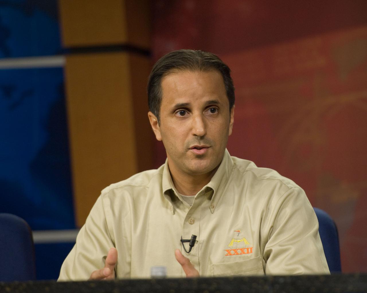 Soyuz 30/31 Crew Press Conference (Joe Acaba, Gennady Padalka (RSA), Sergei Revin (RSA).  Photo Date: January 11, 2012.  Location: Building 2N, Press Conference Room.  Photographer: Robert Markowitz