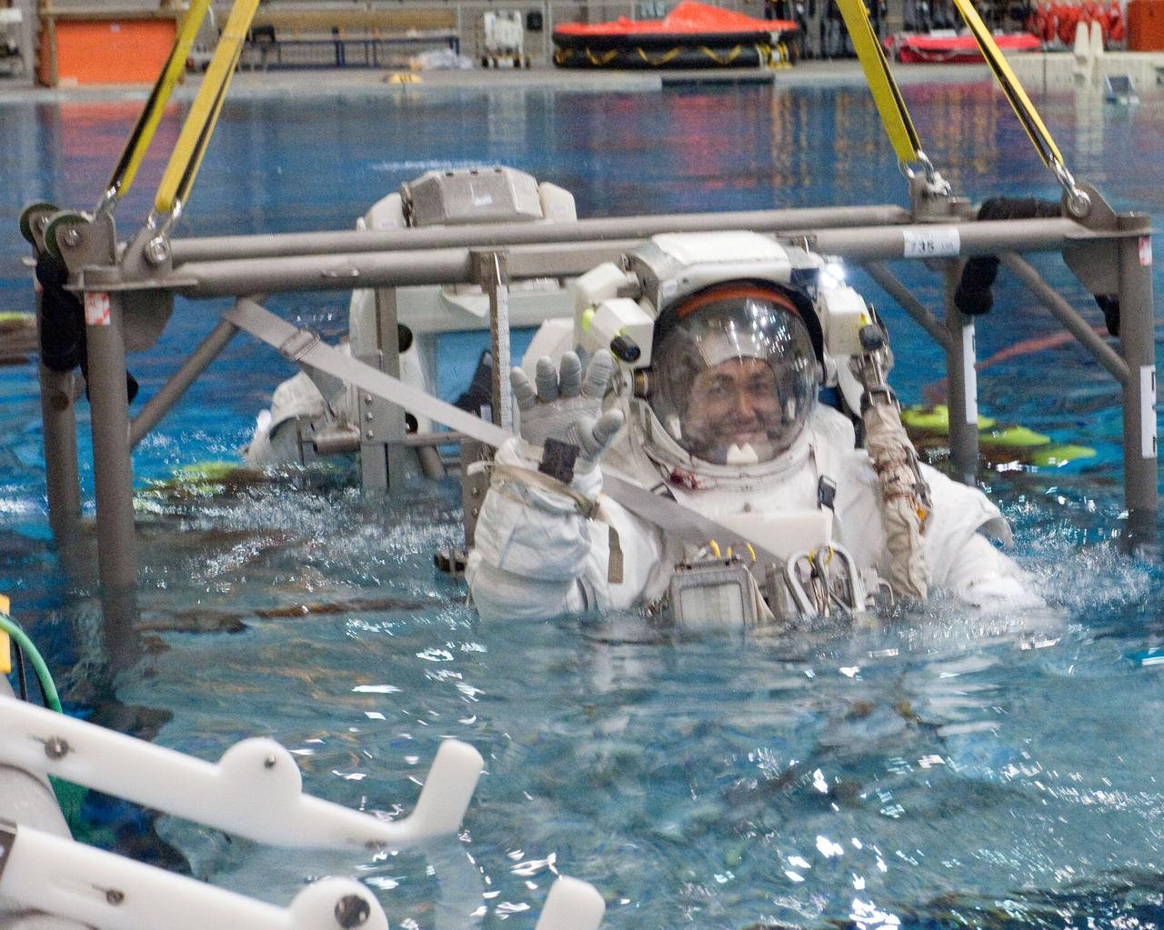 PHOTO DATE:  03/22/12 LOCATION:   JSC NBL SUBJECT: Koichi Wakata during EVA Training at the NBL PHOTOGRAPHER:Geeseman