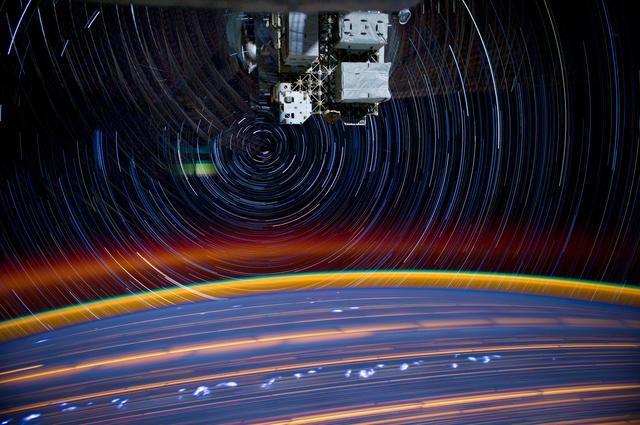 NASA image: ISS-30 Star trail composite