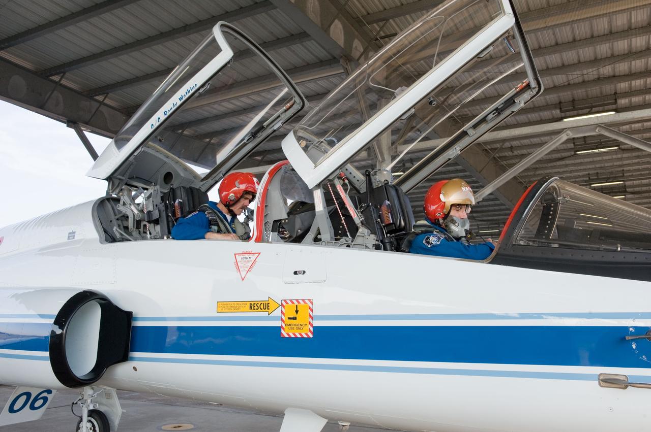 Expedition 35 (Soyuz 33S) crew member Chris Hadfield preparing for a T-38 flight.  Photo Date: May 14, 2012.  Location: Ellington Field - Hangar 276 - Tarmac.  Photographer: Robert Markowitz