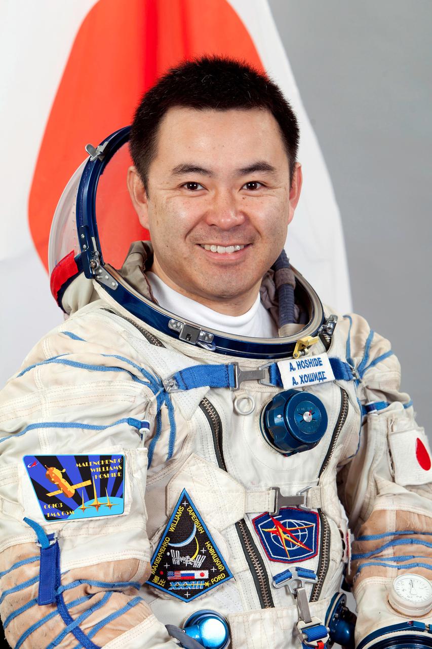 JSC2012-E-096289 (22 Feb. 2012) --- Japan Aerospace Exploration Agency (JAXA) astronaut Akihiko Hoshide, Expedition 32/33 flight engineer, attired in a Russian Sokol launch and entry suit, takes a break from training in Star City, Russia to pose for a portrait. Photo credit: Gagarin Cosmonaut Training Center