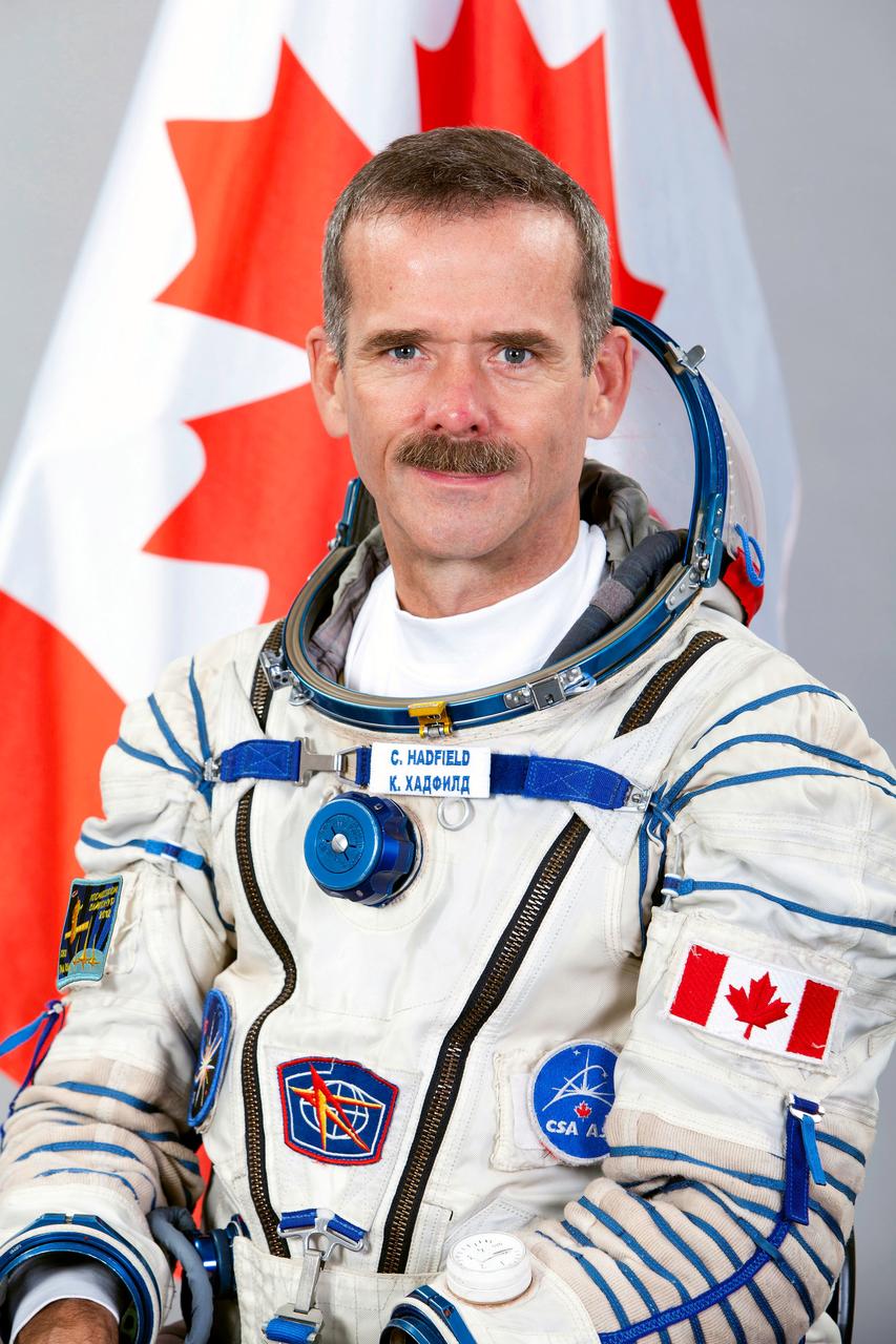 JSC2012-E-096295 (7 June 2012) --- Canadian Space Agency astronaut Chris Hadfield, Expedition 32 backup crew member, attired in a Russian Sokol launch and entry suit, takes a break from training in Star City, Russia to pose for a portrait. Photo credit: Gagarin Cosmonaut Training Center