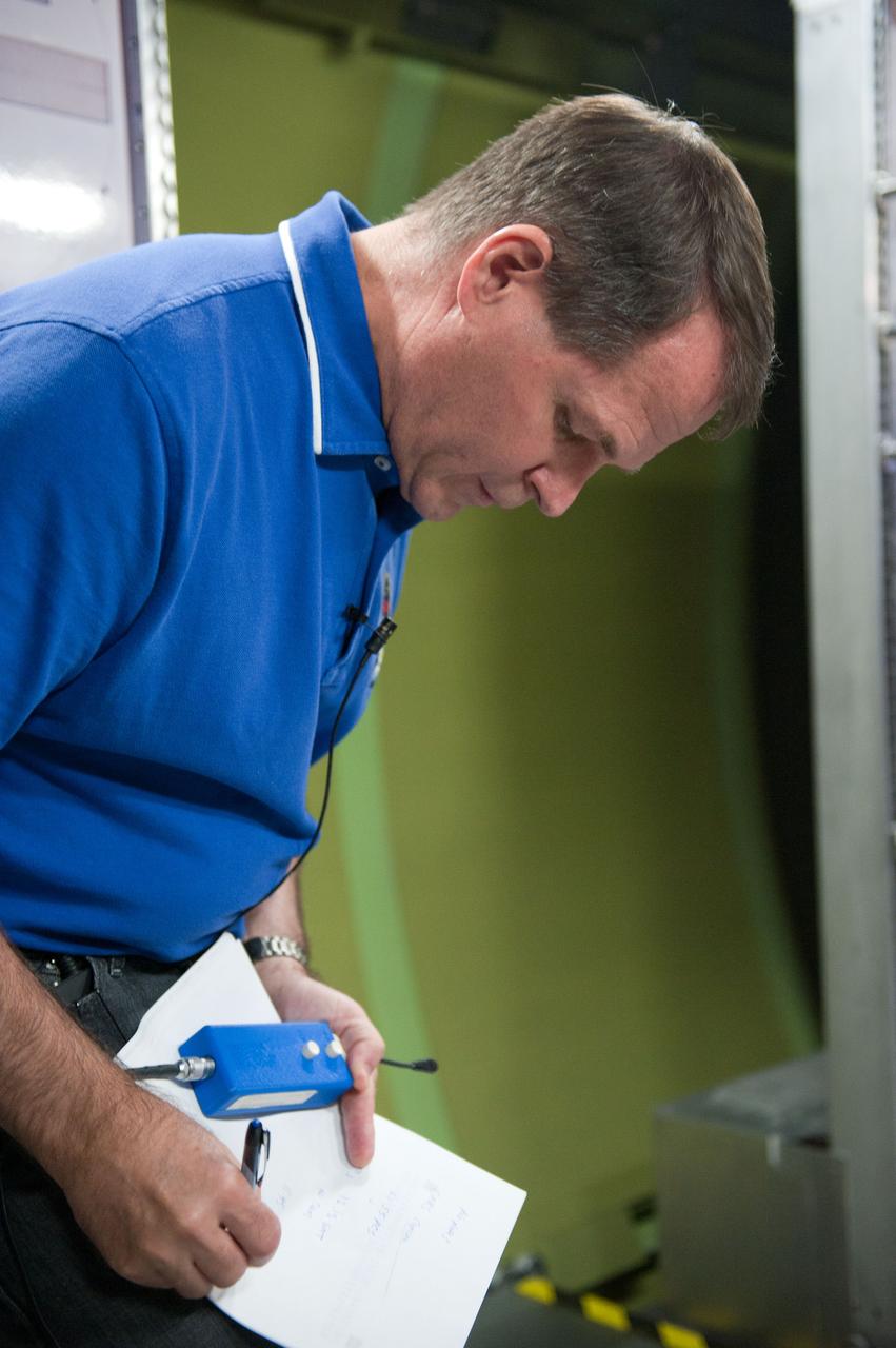 PHOTO DATE: 7-20-12 LOCATION: Bldg. 9NW - ISS Mockups SUBJECT: Expedition 34 (Soyuz 32) crew (Ford, Tarelkin and Notivskiy) during routine ops training in the ISS mockups PHOTOGRAPHER: Lauren Harnett