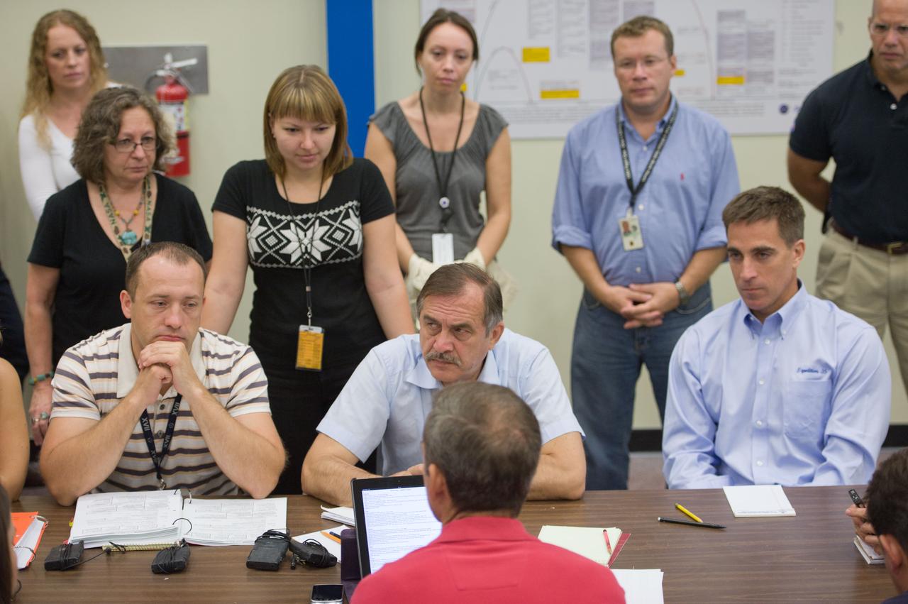Emergency Scenarios training for the joint Soyuz 33 and Soyuz 34 crew training (Expedition 35).  Photo Date: August 2, 2012.  Location: Bldg. 9NW - ISS Mockups.  Photographer: Robert Markowitz