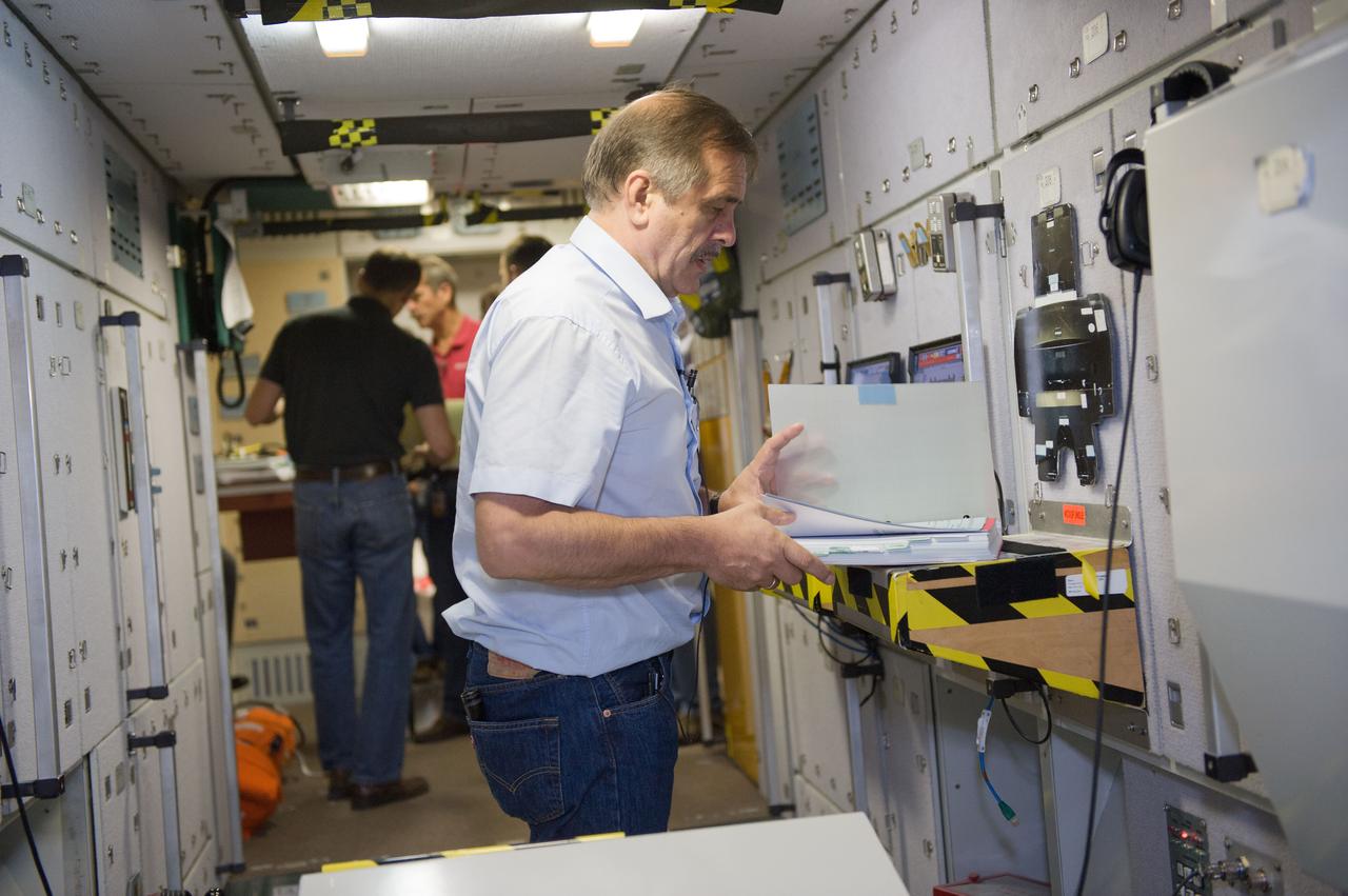 Emergency Scenarios training for the joint Soyuz 33 and Soyuz 34 crew training (Expedition 35).  Photo Date: August 2, 2012.  Location: Bldg. 9NW - ISS Mockups.  Photographer: Robert Markowitz