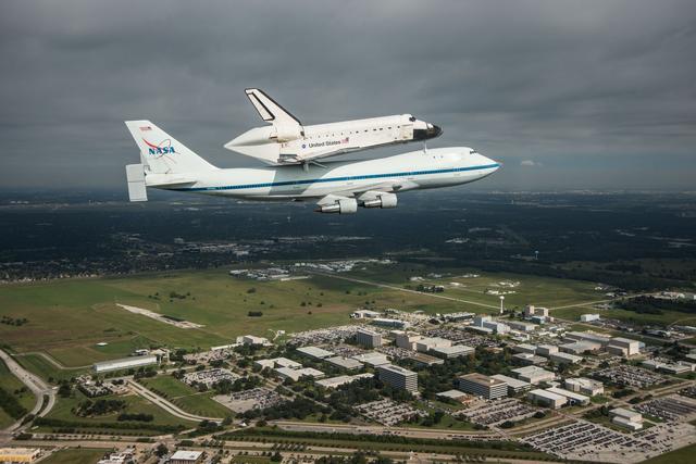 NASA image: Endeavour sitting atop NASA's Shuttle Carrier Aircraft (SCA)