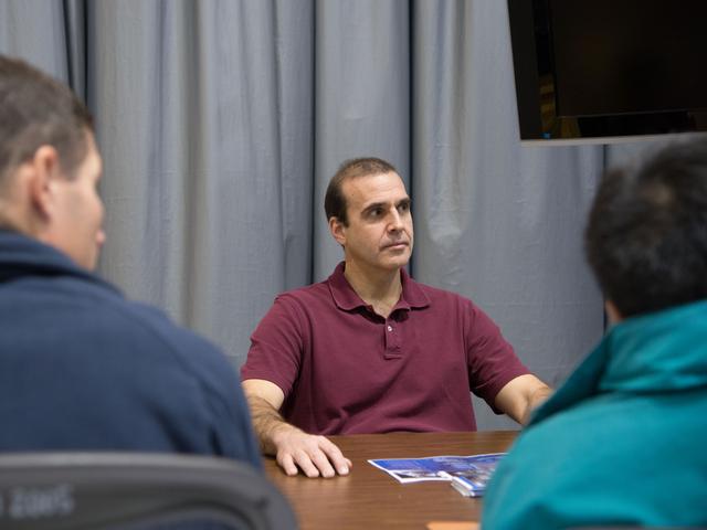NASA image: Expedition 39 (Soyuz 37) crew members in the building 16 dome